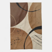 Minimalistisch bruin Abstract Theedoek (Verticaal)