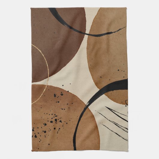 Minimalistisch bruin Abstract Theedoek (Verticaal)