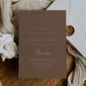 Minimalistisch bruin avening Boho Boda Wedding Kaart