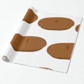 Minimalistisch bruin baret Frans Pet Cadeaupapier (Uitgerold)