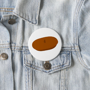 Minimalistisch bruin baret Frans Pet Ronde Button 7,6 Cm