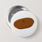 Minimalistisch bruin baret Frans Pet Ronde Button 7,6 Cm (Voorkant /achterkant)