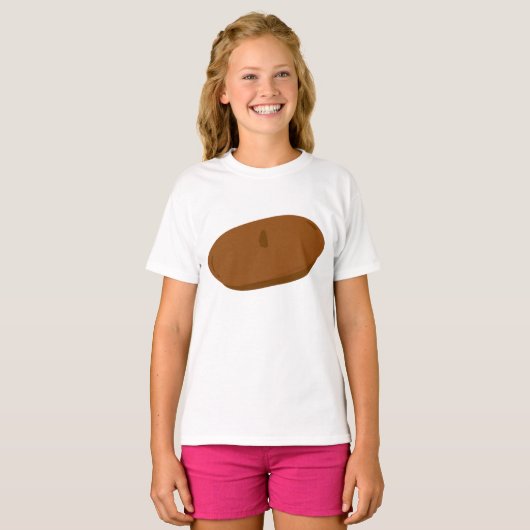 Minimalistisch bruin baret Frans Pet T-shirt (Voorkant volledig)