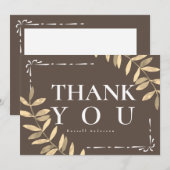 Minimalistisch bruin bedankkaart (Voorkant / Achterkant)
