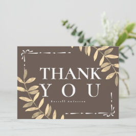 Minimalistisch bruin bedankkaart
