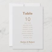 Minimalistisch bruin-bruinbruidtafel 10-zittingssc kaart (Voorkant)