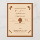 Minimalistisch bruin en beige aangepaste afstudere aankondigingskaart (Voorkant)