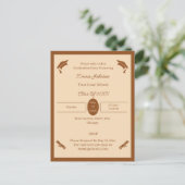 Minimalistisch bruin en beige aangepaste afstudere aankondigingskaart (Staand voorkant)