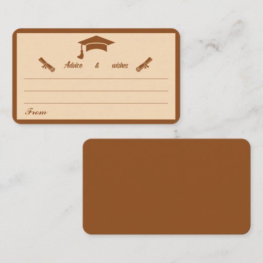 Minimalistisch bruin en beige Afstuderen advies Informatiekaartje (Voorkant / Achterkant)