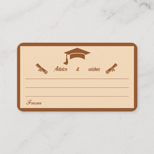 Minimalistisch bruin en beige Afstuderen advies Informatiekaartje (Voorkant)