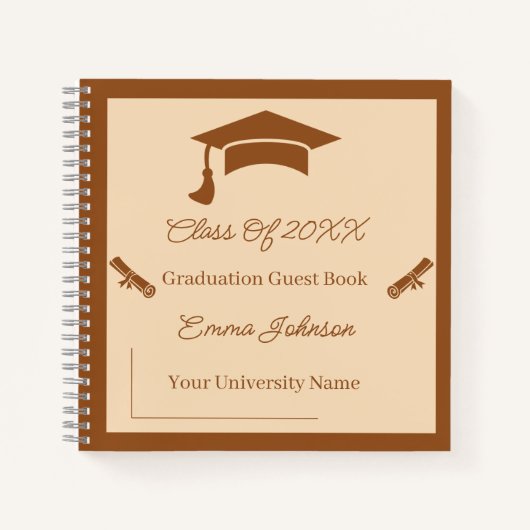 Minimalistisch bruin en beige Afstuderen Notitieboek (Voorkant)