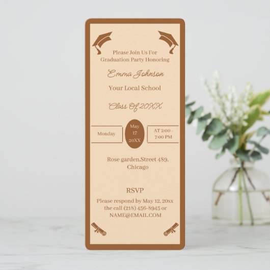 Minimalistisch bruin en beige gepersonaliseerd Afs Kaart (Staand voorkant)