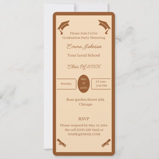 Minimalistisch bruin en beige gepersonaliseerd Afs Kaart (Voorkant)