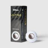 Minimalistisch Bruin en Wit, 60°, Tekst Golfballen (Verpakking)
