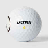 Minimalistisch Bruin en Wit, 60°, Tekst Golfballen (Logo)