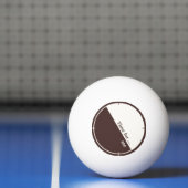 Minimalistisch bruin en wit, 60°, tekst pingpongbal (Net)