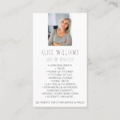 Minimalistisch bruin en witfoto van Notaris - vert Visitekaartje (Achterkant)