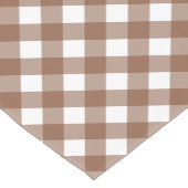Minimalistisch bruin gingham geruite patroon korte tafelloper (Hoek)