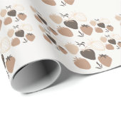 Minimalistisch bruin harten bloemenpatroon cadeaupapier (Rol Hoek)