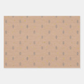 Minimalistisch bruin kraft + zwart kersttrio cadea inpakpapier vel (Voorkant)