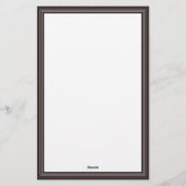 Minimalistisch bruin monogram briefpapier (Achterkant)