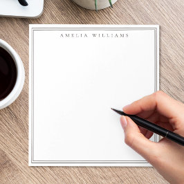 Minimalistisch bruin monogram twee randen notitieblok
