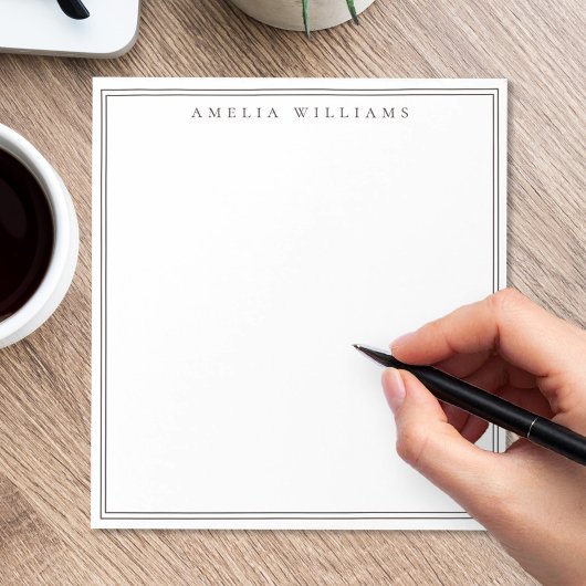 Minimalistisch bruin monogram twee randen notitieblok