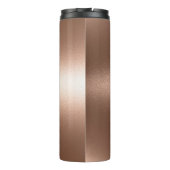 Minimalistisch bruin Roos monogram thermisch getum Thermosbeker (Achterkant)