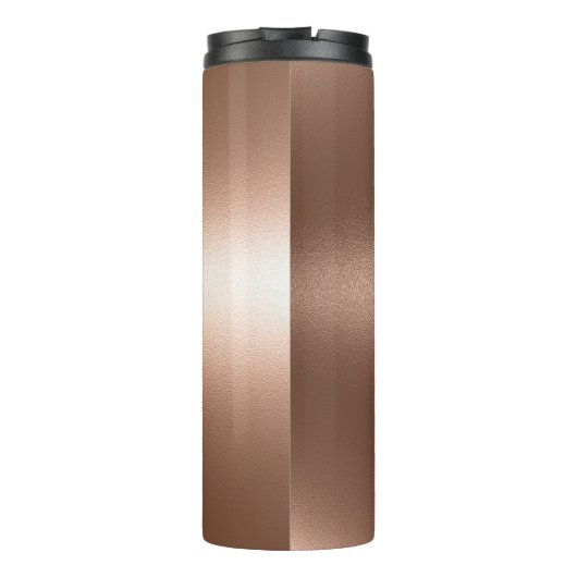 Minimalistisch bruin Roos monogram thermisch getum Thermosbeker (Achterkant)