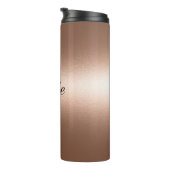 Minimalistisch bruin Roos monogram thermisch getum Thermosbeker (Geroteerd rechts)