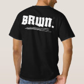 Minimalistisch bruin. Statement T-shirt – Bold Urb (Achterkant)