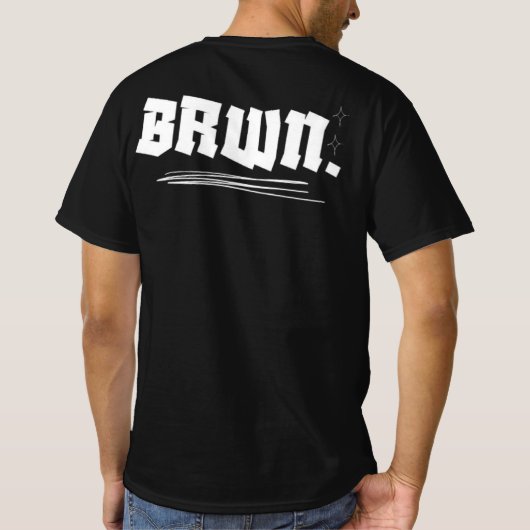 Minimalistisch bruin. Statement T-shirt – Bold Urb (Achterkant)