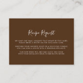 Minimalistisch bruin wit bruiloft recept verzoek informatiekaartje (Voorkant)