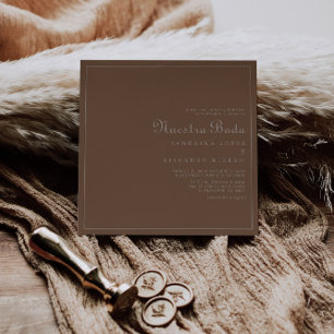 Minimalistisch bruinavening Boho Nuestra Boda Wedd Kaart