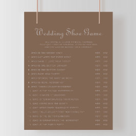 Minimalistisch bruinavening Boho Wedding Shoe Game