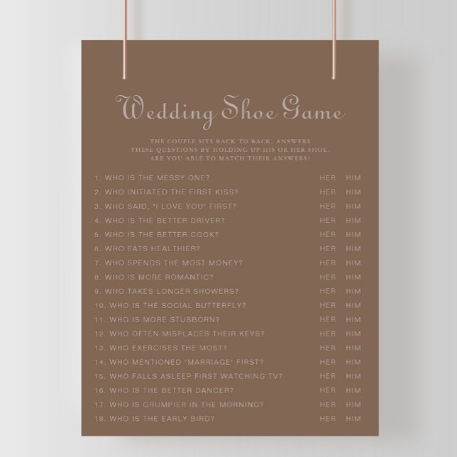 Minimalistisch bruinavening Boho Wedding Shoe Game (Creator heeft geüpload)