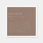 Minimalistisch bruinavening Trivia Fun Feacts Wedd Servet (Voorkant)