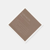 Minimalistisch bruinavening Trivia Fun Feacts Wedd Servet (Hoek)