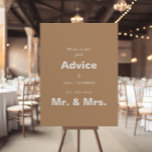 Minimalistisch bruinbruidbruinbruidend advies en g poster<br><div class="desc">Dit minimalistische bruine trouwadvies en wensen poster goed voor een rustige bruiloft. Het ontwerp is voorzien van een mooi lettertype op een bruine achtergrond om uw evenement te verfraaien.</div>