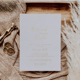 Minimalistisch Brunch met bride Shower Gold Folie Uitnodiging