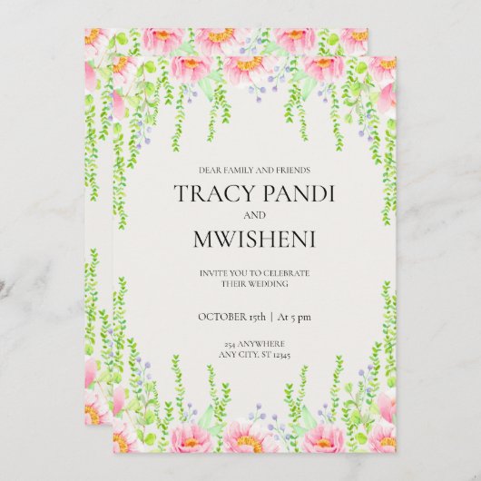 Minimalistisch budget bruiloft kaart (Voorkant / Achterkant)