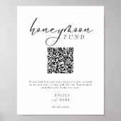 Minimalistisch budget huwelijksreis fonds QR code  Poster (Voorkant)