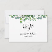 Minimalistisch budgetvriendelijk boerderijgroen RSVP kaartje (Achterkant)