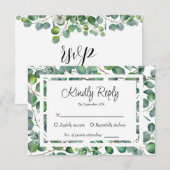 Minimalistisch budgetvriendelijk boerderijgroen RSVP kaartje (Voorkant / Achterkant)