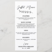 Minimalistisch buffet voor zwart-witbruiloft menu (Voorkant)