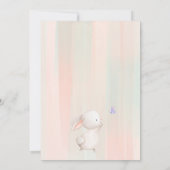 Minimalistisch Bunny en Vlinders Baby shower Bedankkaart (Achterkant)
