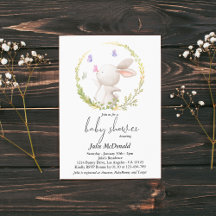 Minimalistisch Bunny en Vlinders Baby shower