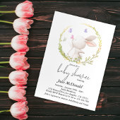 Minimalistisch Bunny en Vlinders Baby shower Kaart