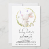Minimalistisch Bunny en Vlinders Baby shower Kaart (Voorkant)