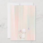 Minimalistisch Bunny en Vlinders Baby shower Kaart (Achterkant)